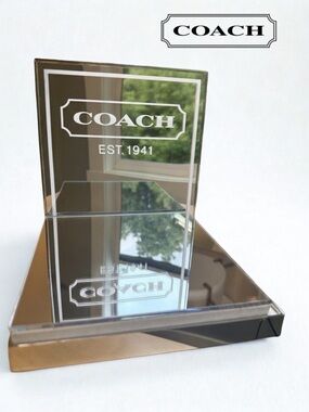 Authentic COACH Est. 1941 Retail Store Display Mirror Sign Prop Stainless Steel